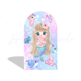 Mermaid Birthday Baby Shower Party Background Arch Backdrop Wall Cloth Cover